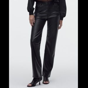 Zara Faux Leather 90s Wide Leg Pants